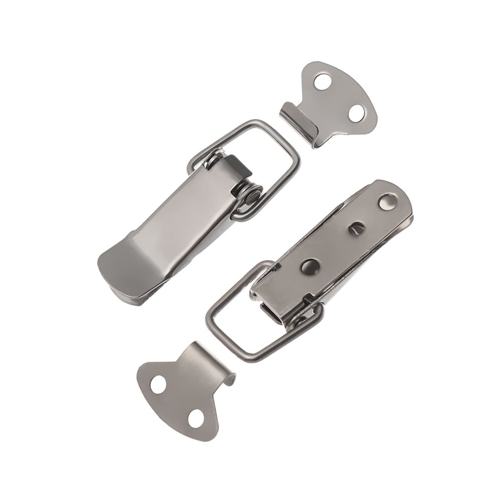 1PC Hardware Cabinet Boxes Spring Loaded Latch Catch Toggle Hasp Stainless Steel Hasp For Sliding Door Simple Window Box Buckle