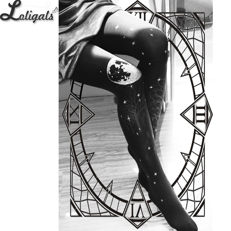 Halloween Lolita Tights Gothic Patterned Women's Pantyhose 120D Velvet Tights