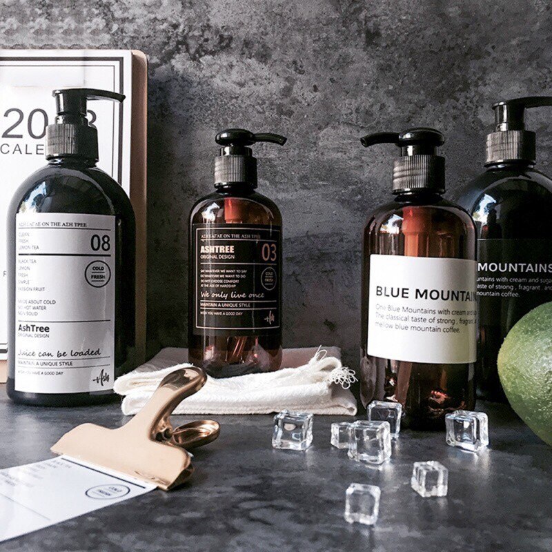 250/500ml Brown Bath Refillable Bottle Shower Gel Shampoo Press Bottle Shower Gel Refillable Bath Storage Bottles