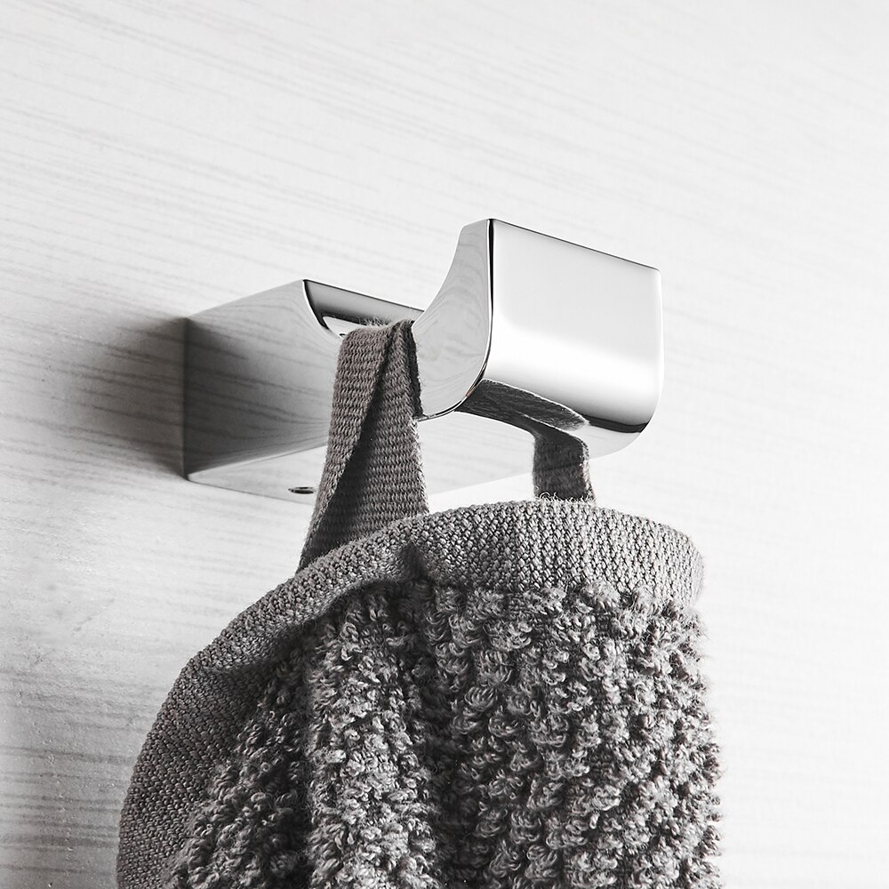 White Robe Hook Coat Hooks Wall Mounted Robe Hooks For Bathroom Kitchen Cloth Hook Bathroom Accessories Fitting FM-5782WL