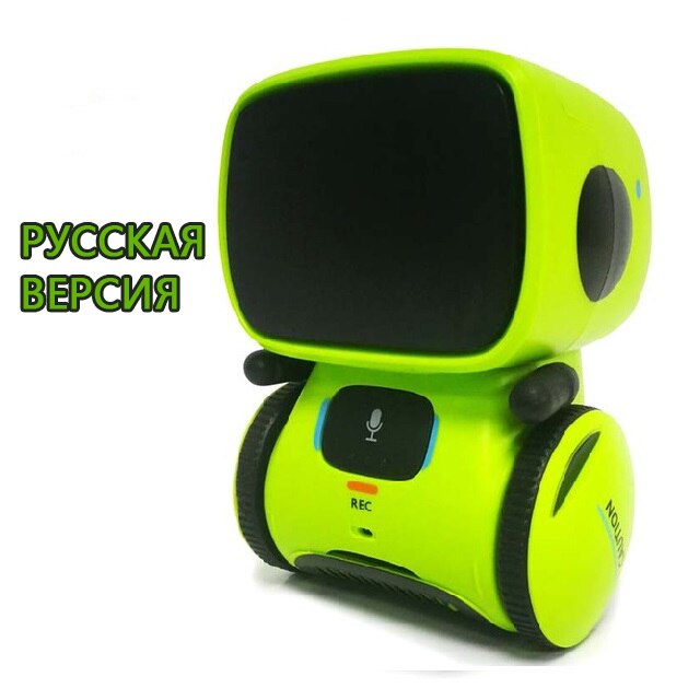 Russian Language toy Cute robot voice control Dance Sing Repeating Recorder Touch Control Intelligent Robot for kids: Russian green