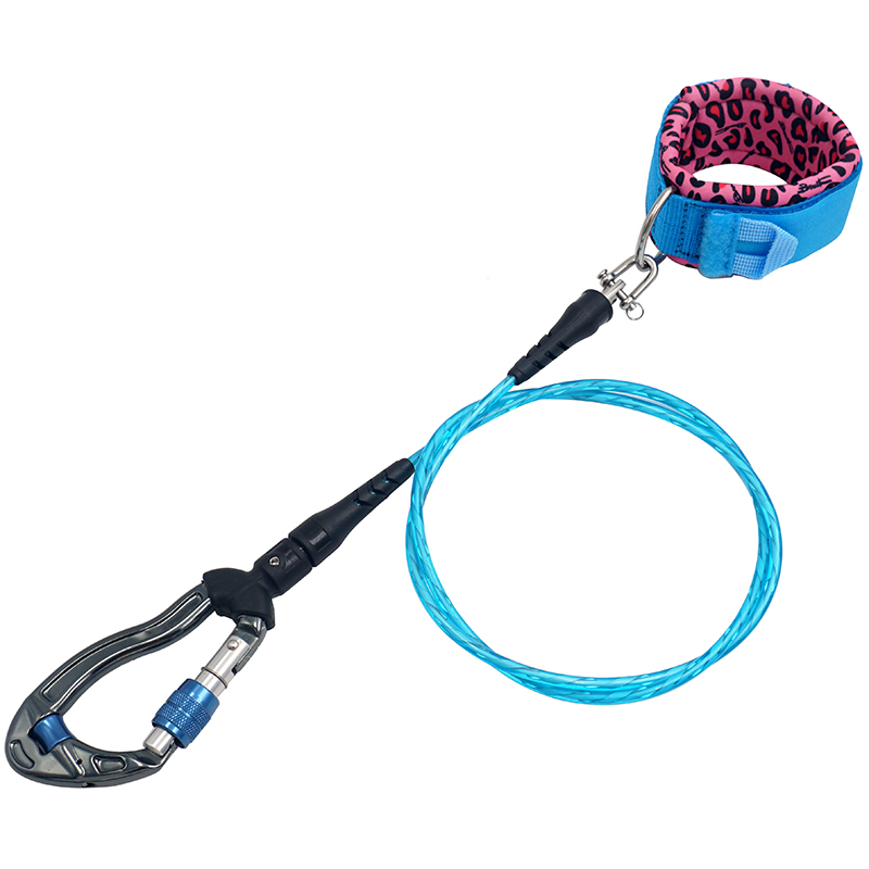 Underwater Freediving Diving Lanyard 316 stainless steel Rope With Carabiner Swivel Snap Loose Safety Cable Security Wristband