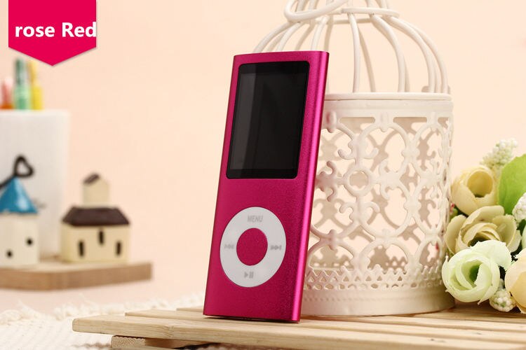 MPLSBO Slim MP3 MP4 Music Player 1.8 pollice Schermo LCD 16 GB 32 GB di Memoria FM Radio Video Player con Availabe: rose Red / 16GB