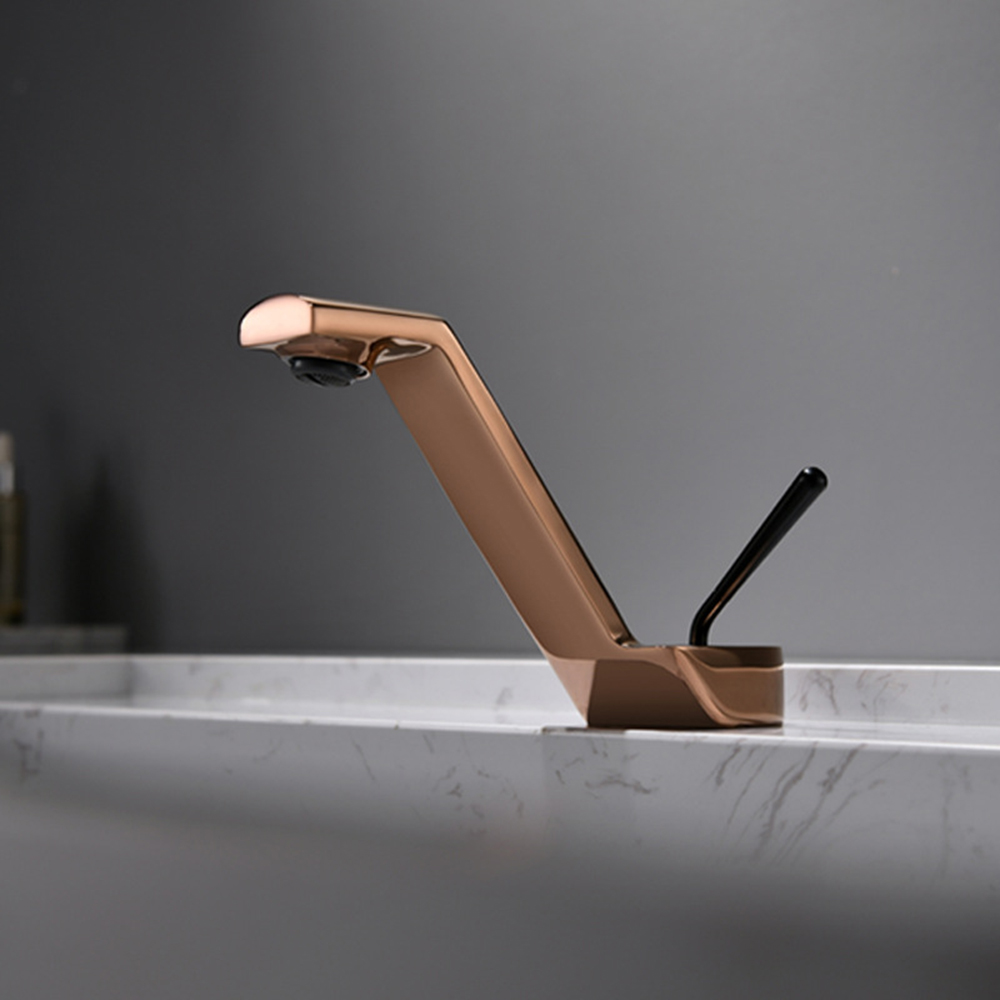 Ulgksd Single Hole Faucet and Cold Mixer Tap Bathroom Single Handle Washing Face Gray Brass Basin Faucet