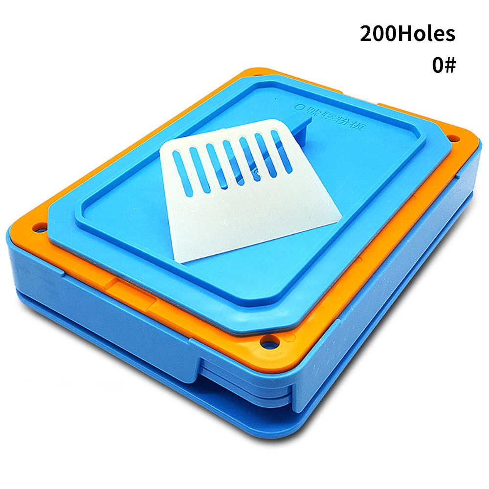 0 # 200 Hole ABS Capsule Machine Capsule FIlling Tool Manual Capsule FIlling Machine 6 Piece Set
