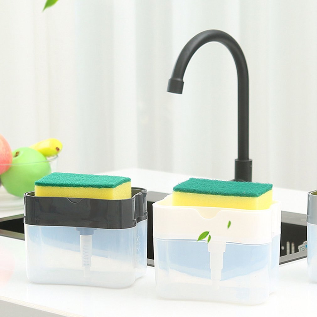 Automatic Liquid Box Scouring Pad Dishwashing Brush Soap Box Convenient And Practical Automatic Liquid Box