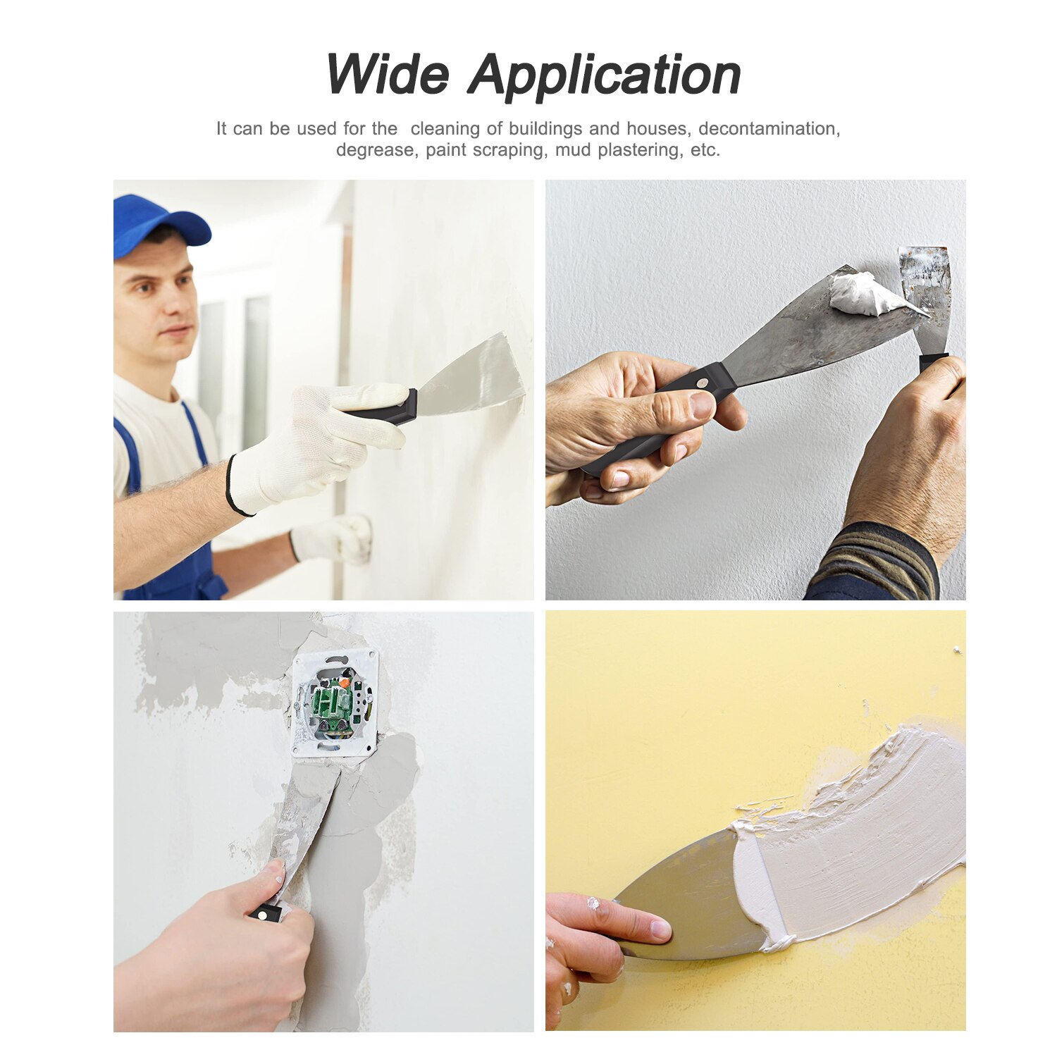 Profession Carbon Steel Plastic Handle Construction Tool Plastering Knife bricklayer Wall putty scraper