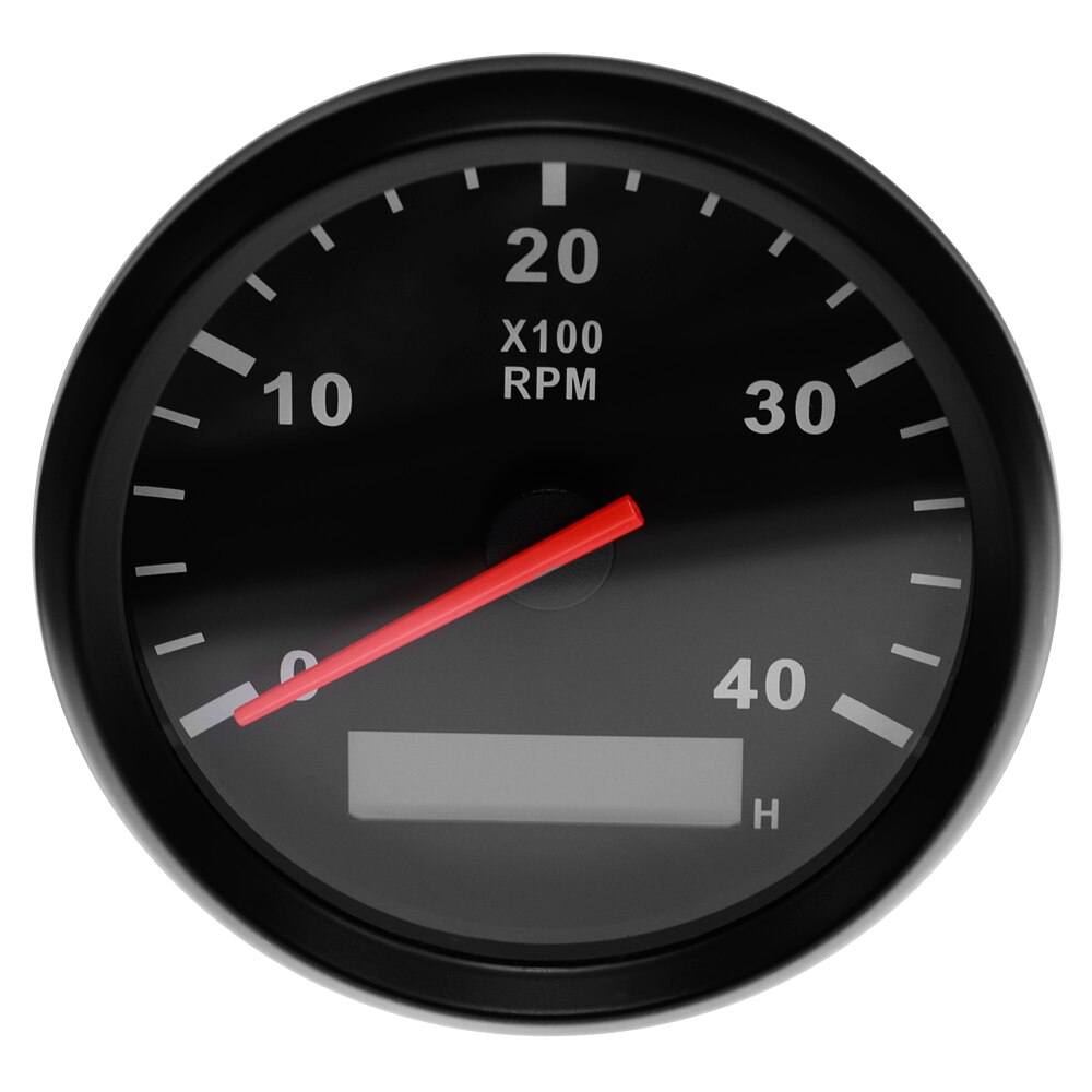 85mm Boat Tacho Sensor Marine Tacho Meter with LCD Hourmeter 3000 4000 6000 8000 RPM Marine Tachometer 12V/24V Red Backlight: BN 0-4KRPM
