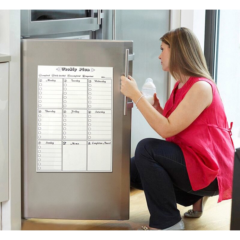 Monthly Daily Planner Dry Erase Board Magnets Fridge Refrigerator To-Do List 2022 Organizer for Kitchen Magnetic Whiteboard