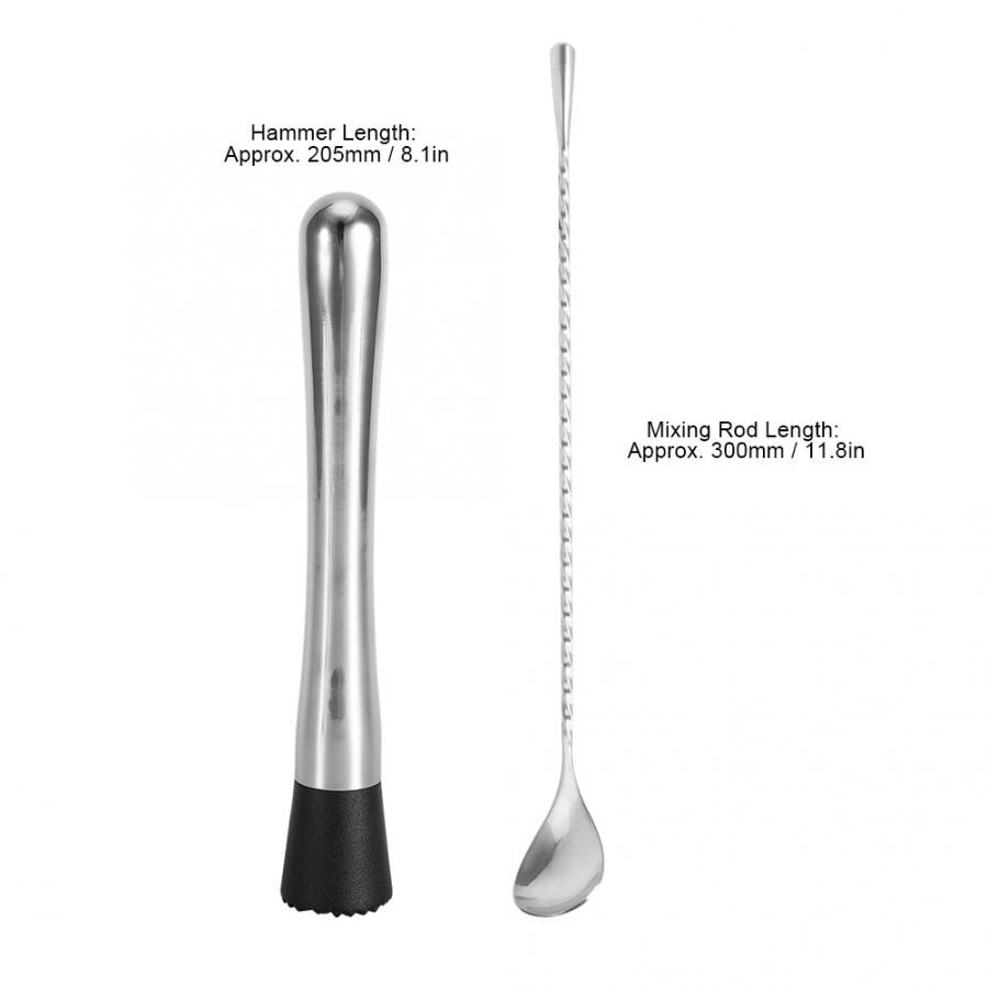 7 st silver rostfritt stål borstad bar cocktail shaker set bartender kit bar tillbehör bar club vin tillbehör