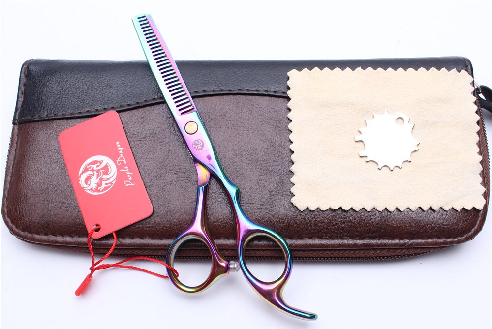 Z1005 6" JP Steel Purple Dragon Multi Hairdressing Thinning Shears Regular Scissors Style Tools Human Hair Scissors: Z1005 Cai T 6.0YY