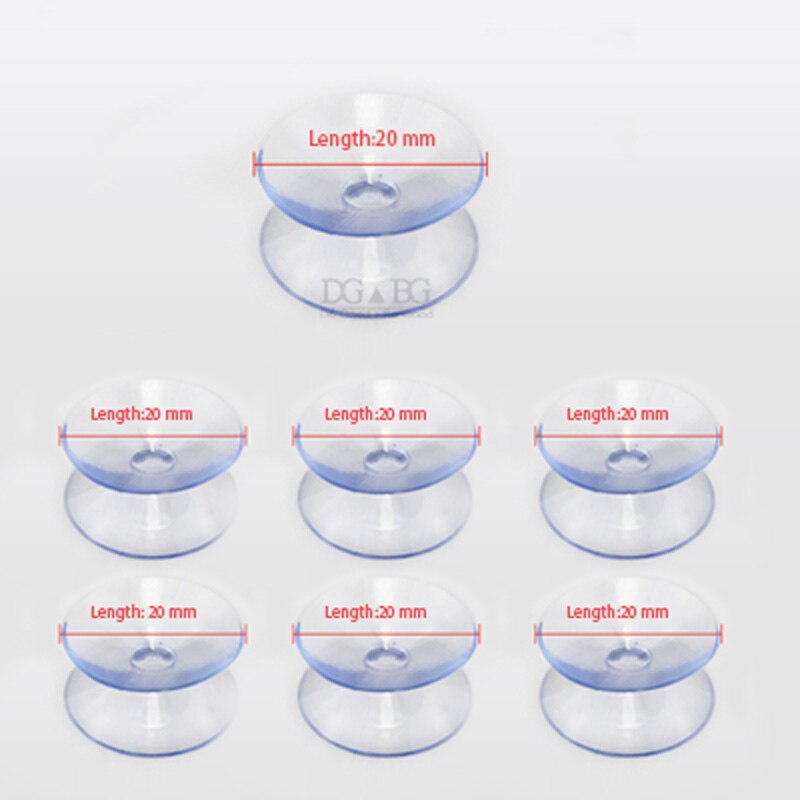 20/30/35/40mm 7Pcs/pack Double Sided Suction Cups Clear Plastic Non-slip Suckers Pads Glass Table Top Holder Desk Supplies: 20mm x 7 pcs