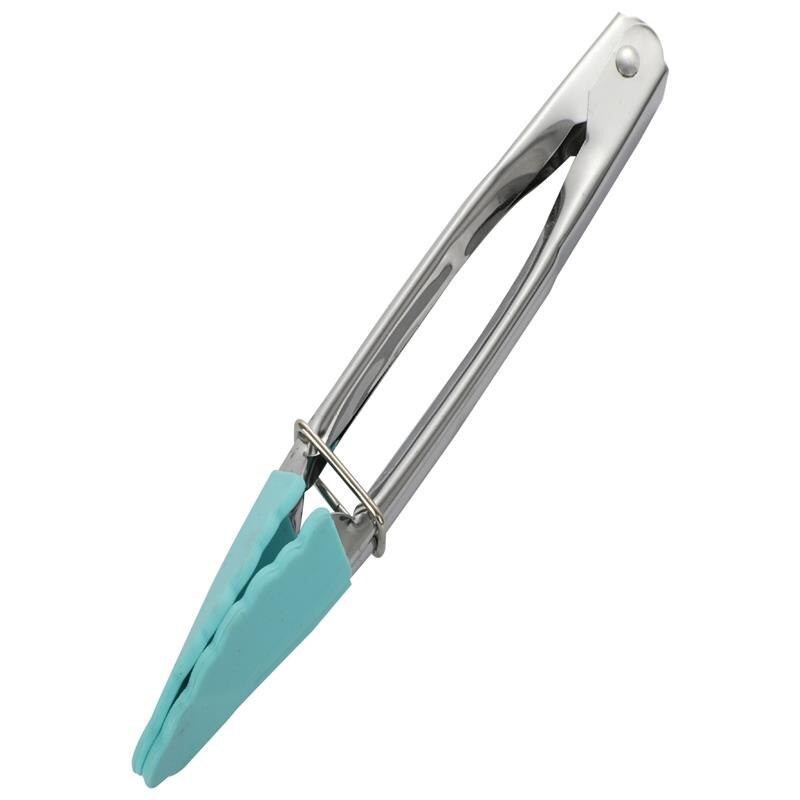 Kleine Koken Tang Siliconen Antislip Rvs Keuken Tang Serveren Klem Mini Bbq Tang Koken Clip Gebak Klem: Green