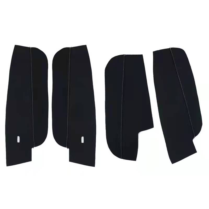 4 sztuk miękka skóra podłokietnik drzwi obudowa robić VW Tiguan 2017 2018 2019 akcesoria robić wnętrza samochodu podłokietnik drzwi pokrywa na podłokietnik samochodowy wykończenia: czarny-1 biały linia