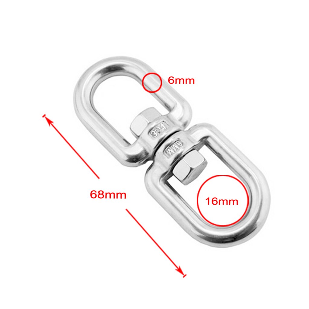 2x Outdoor Stainless Steel Climbing Carabiner Ring Chain Safety Locking Hook