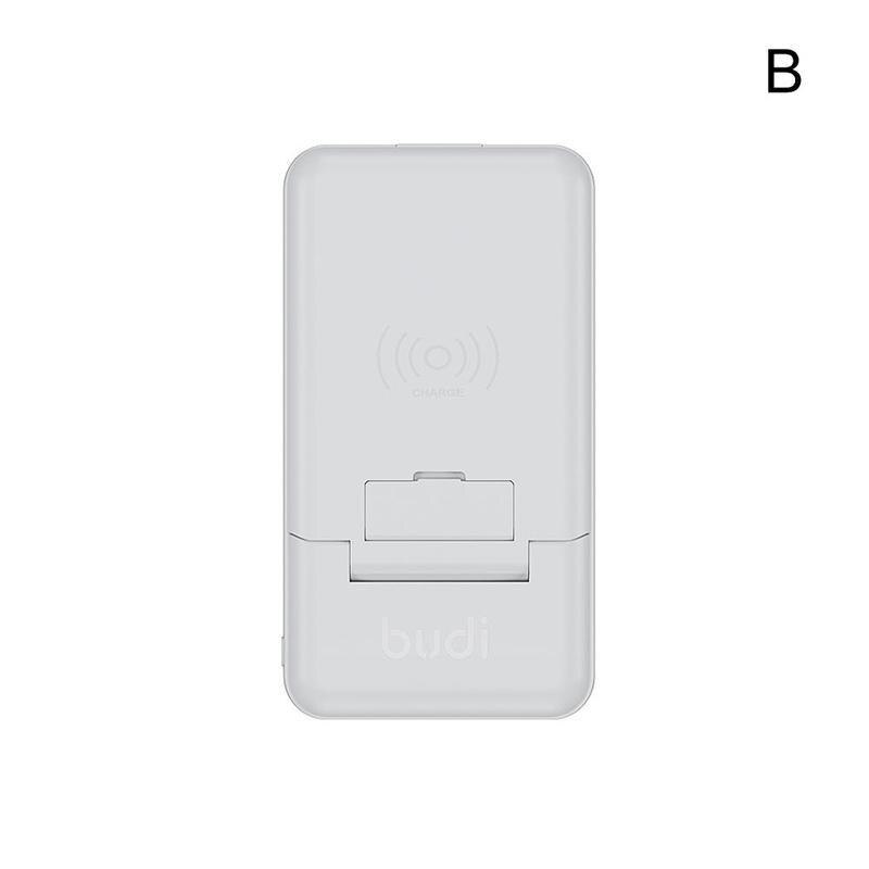 BUDI Multifunctional Power Box 10000mAh 7 in 1 Portable Charger Type C Adapter Converter to Micro USB Android Type C: white