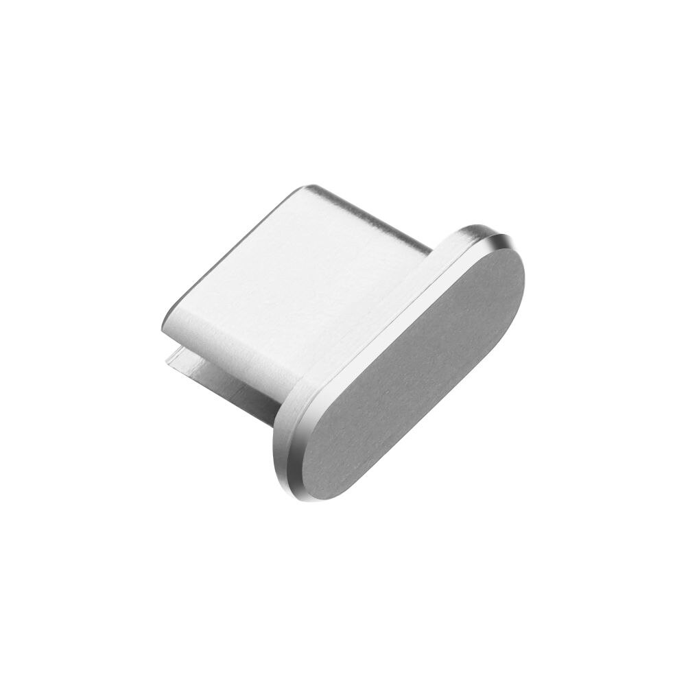 Alloy Anti Dust Metal Plug Charger Dock Stopper Micro/Type C/IOS Charging Port Cap Cover for iPhone13 Pro Max Samsung Galaxy S22: silver for Type-C