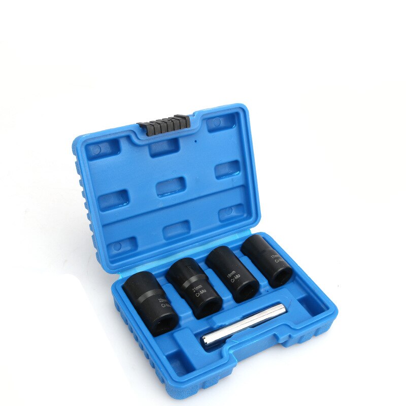 5Pcs Twist Socket Set Locking Wheel Nut Bolt Stud Extractor Removers 17Mm 19Mm 21Mm 22Mm Socket Car Accessories