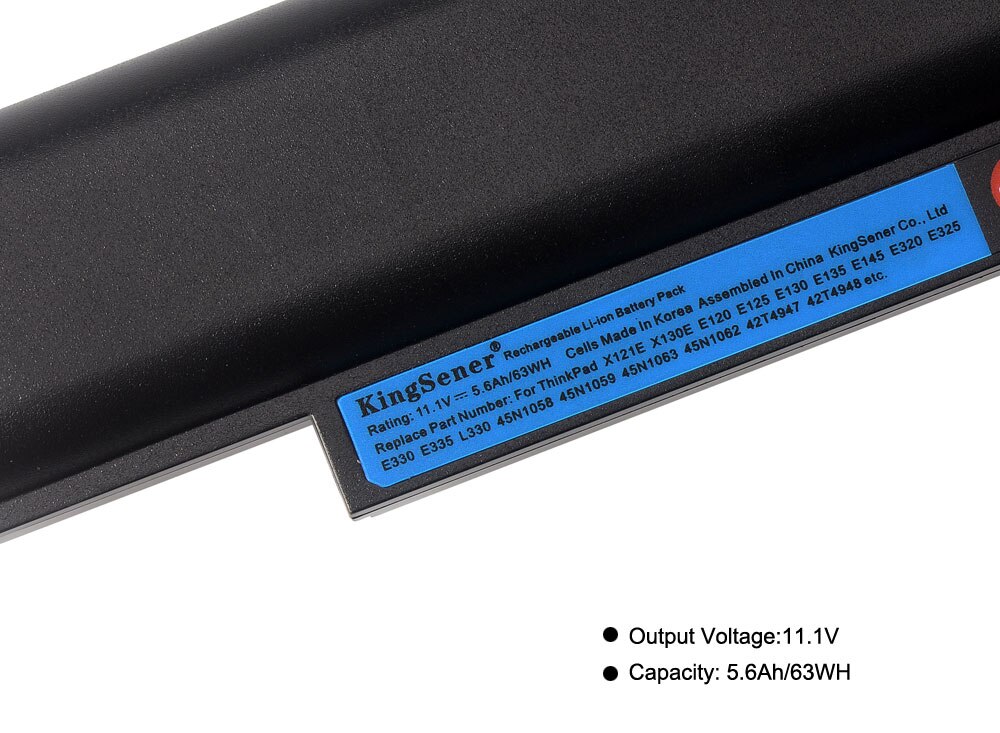 KingSener X121E X130E Battery for Lenovo ThinkPad E120 E125 E130 E135 E145 E320 E325 E330 E335 L330 45N1058 45N1059 X131E X140E