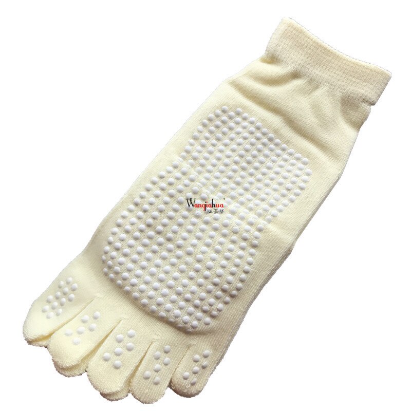 Calcetines de Yoga antideslizantes para mujer, medias deportivas separadas para los dedos, accesorios de ropa para las cuatro estaciones, transpirables, con punta dividida: Yellow