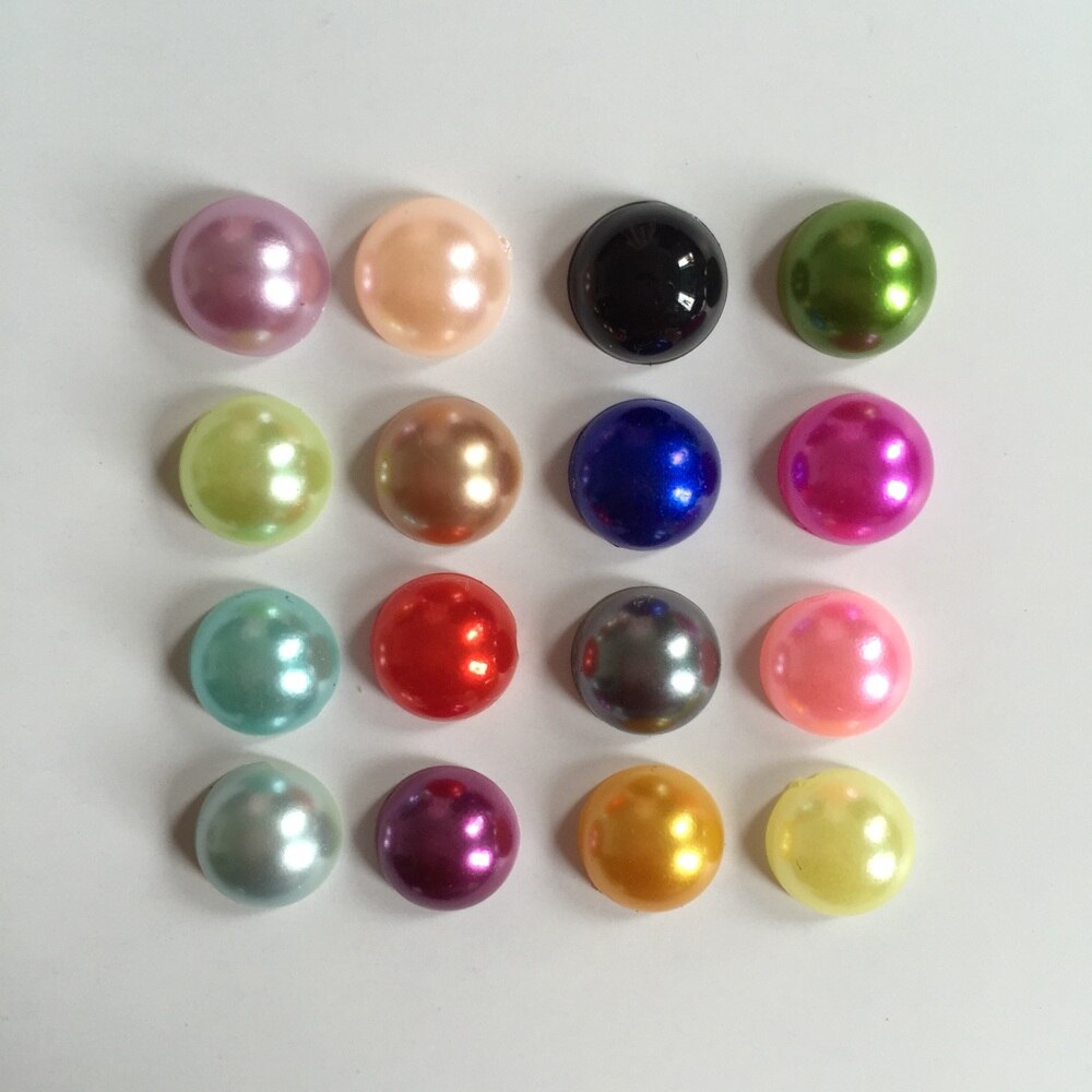 100pcs 8mm Half plastic Pearl Bead Flat Back Scrapbook Flatback Beads DIY wedding decoration B02