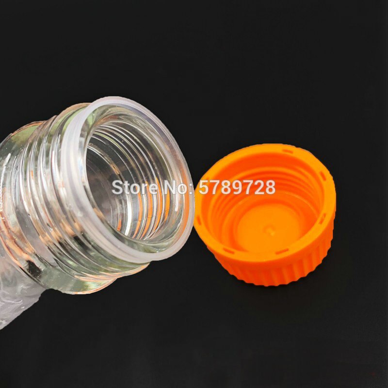 1pcs Borosilicate glass conical flask with yellow spiral lid capacity 250/500/1000/2000ml Laboratory glass container
