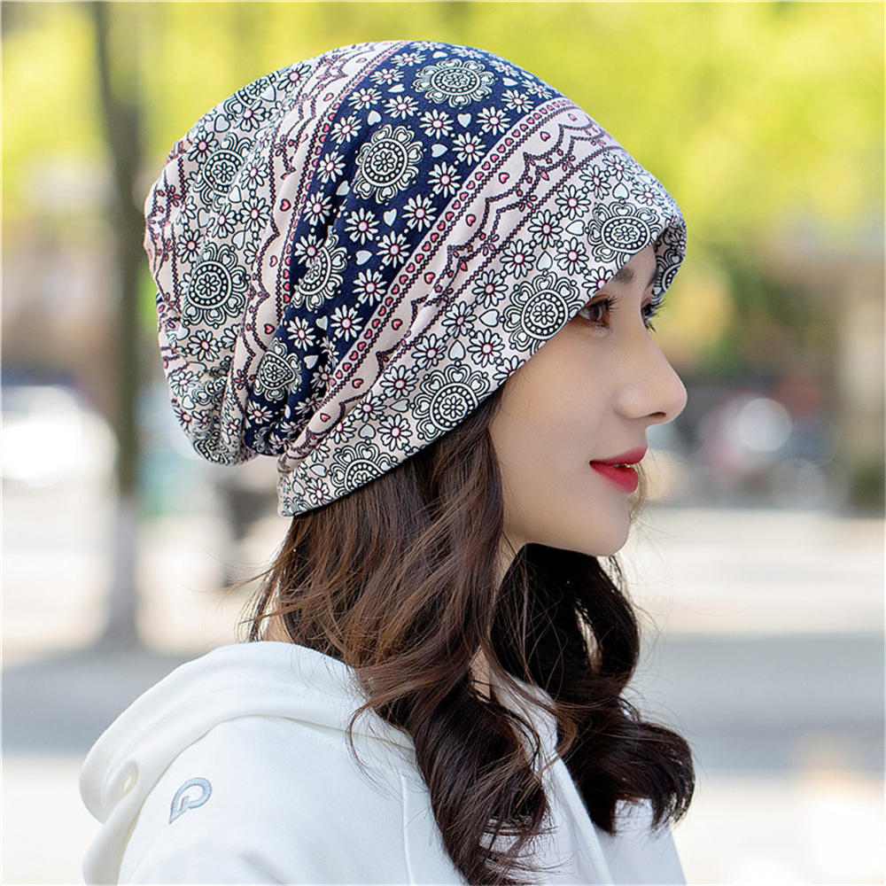 Gorros de estilo étnico para hombre y mujer, gorro de flor de anacardo, bufanda de 2 formas de usar, de Festival