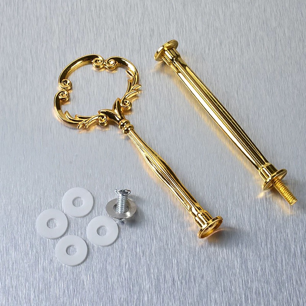 Modischer 2-stufiger 3-stufiger Kuchenplattenständer aus Zinklegierung, Kuchenständer, Kuchentellergriff, abgestuftes Tablett, Kuchen-Cupcake-Halter, Tablett, Ständergriff: Licht Grau