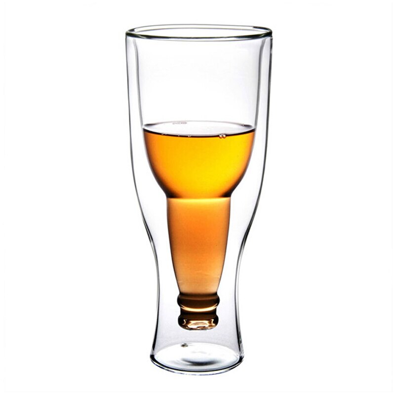 350Ml Inversie Bier Mok Handstand Vruchtensap Drank Glas Bar Restaurant Art Transparante Dubbele Glazen Beker