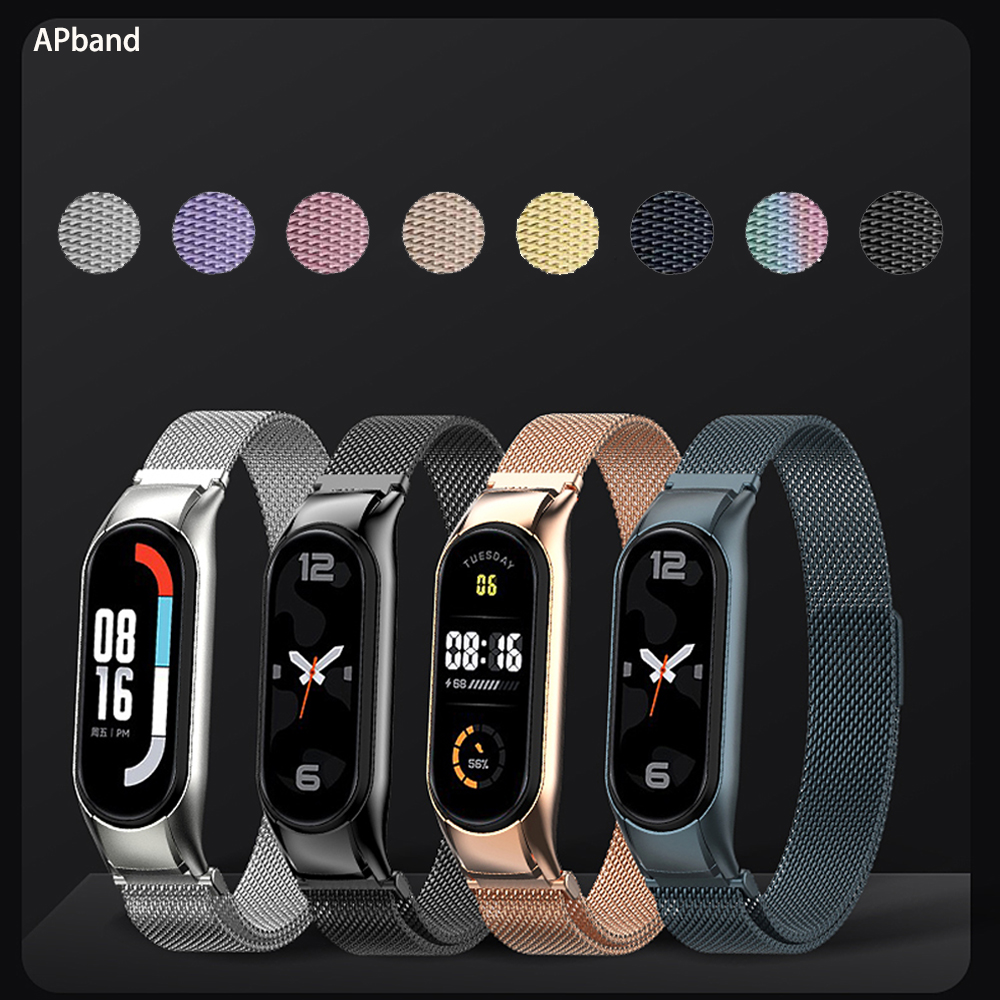 correa mi band 4 5 6 7, Milanese Loop para Xiaomi Mi Band 7, 6, 5 y 4, Correa de reloj de acero inoxidable, pulsera mi band 4, 6, 5, 3, 7 pro