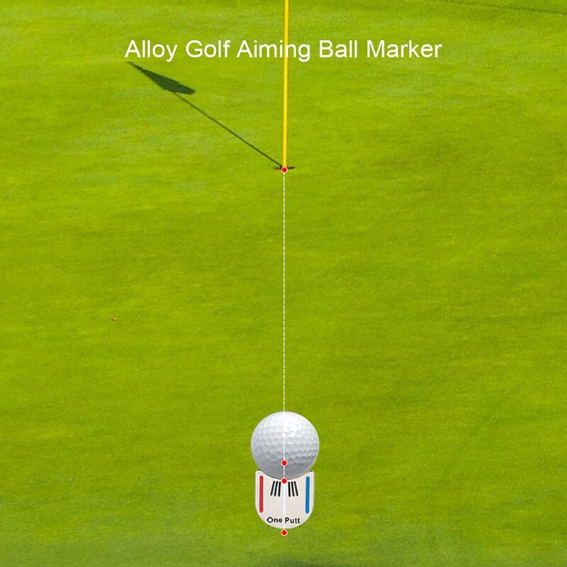 One Putt Golf Putting Alignment Aiming Tool Ball Marker With Clip Hat Magnetic N7B4