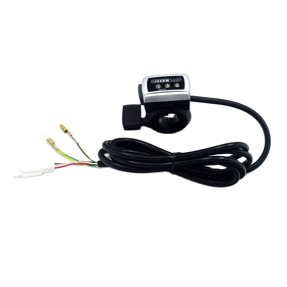 Acelerador de pulgar para bicicleta eléctrica, acelerador de 24V/36V/48V con interruptor de bloqueo de encendido/apagado para e-bike/e-scooter