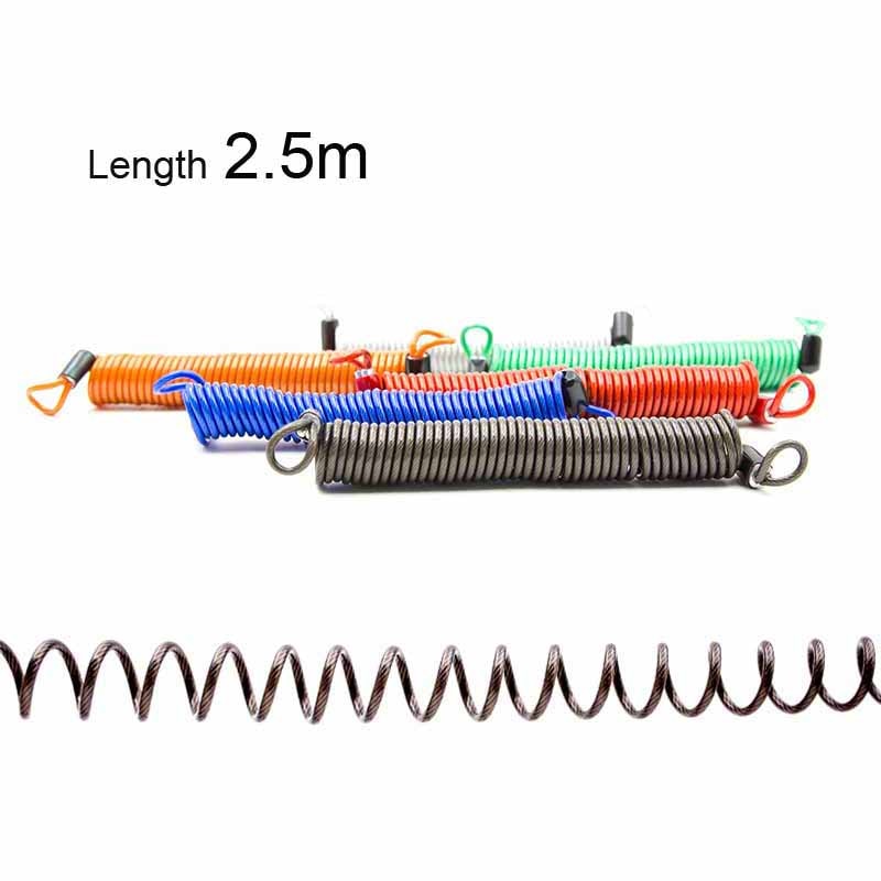 2.5M Bike Spring Cable Lock Anti-Theft Rope Alarm Disc Lock Moto Scooter Bicycle Security Reminder Motorcycle Protection Warning