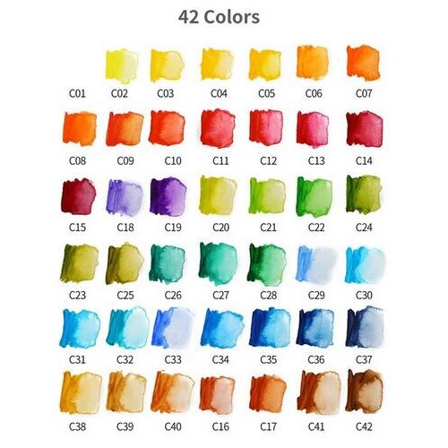 Professionele Aquarel Schildert 18 24 33 42 Kleuren Solid Aquarel Reizen Set Voor De Kunstenaar Art Levert Draagbare Tekening Kits: 42 Colors