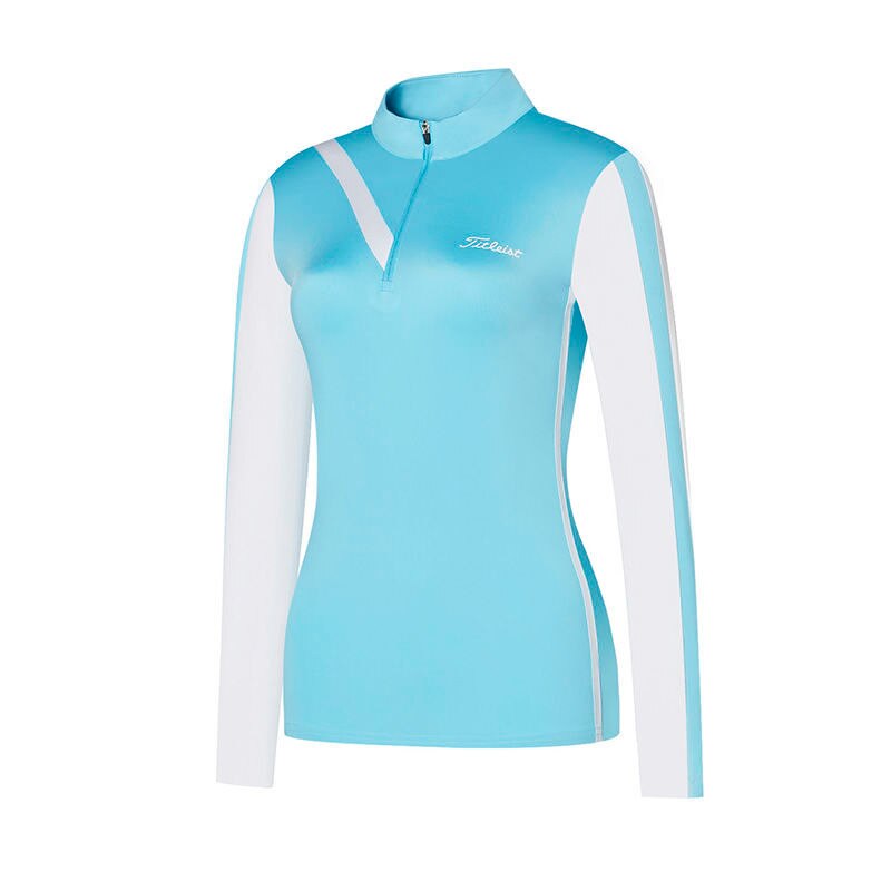 Frauen Golf Shirt Frühling Herbst Langarm T-shirt Sport Schlank Polo-shirt für Damen 골프웨어: Blue / M