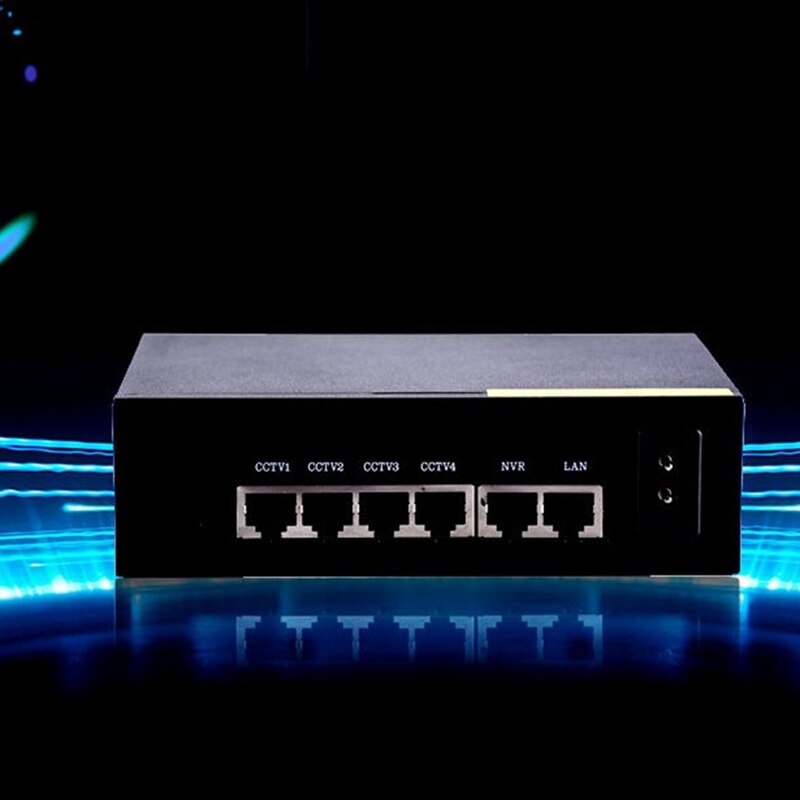 Standaard 6-Poort 100M Poe Switch Netwerk Kabel Splitter 4 + 2 Monitoring Switch