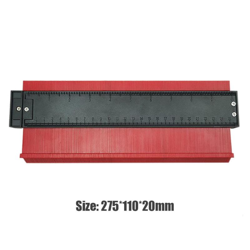 Regla para carpintería con plantilla de Contorno laminado de 10 pulgadas con perfil ABS y dureza suficiente: Rojo