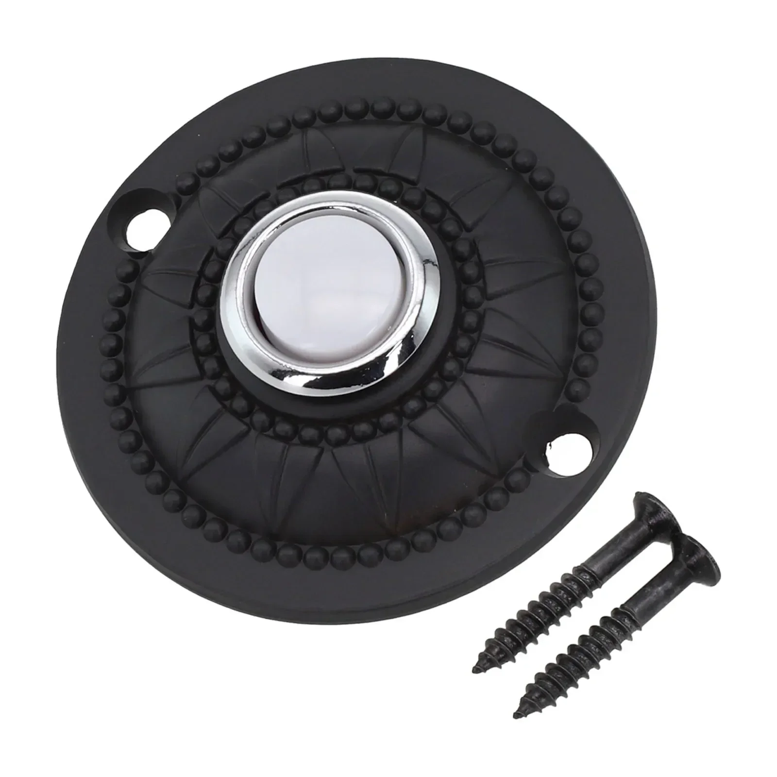 Round Metal Doorbell Push Button Black Wired Lighted Doorbell Button Replacement LED Door Chime Wall Mounted Doorbell Switch