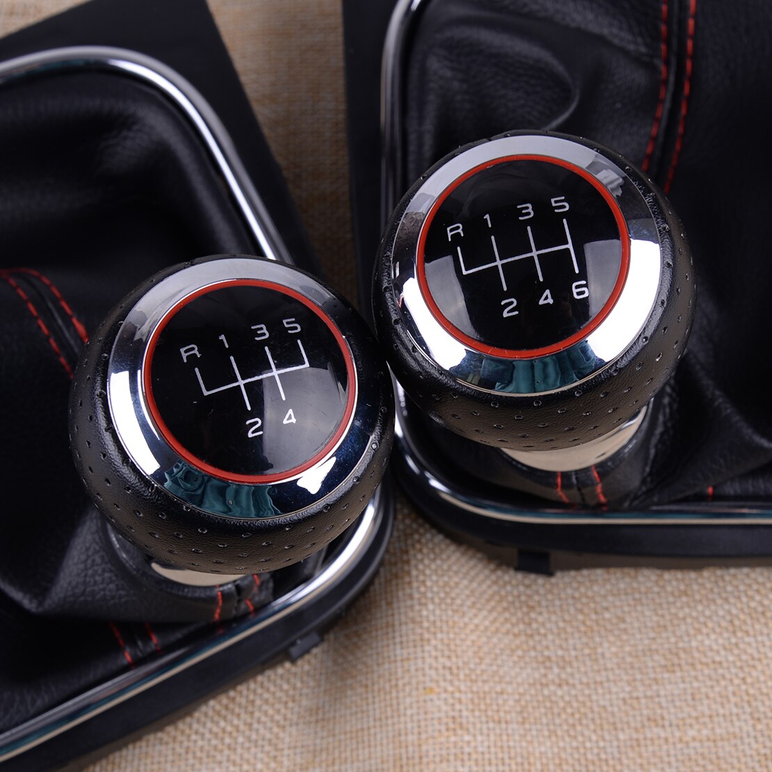 Manual 5/6 Speed Gear Lever Stick Shift Knob With Gaiter Boot Cover Fit For VW Golf 5 MK5 R32 GTI 2004 1K0 711 113