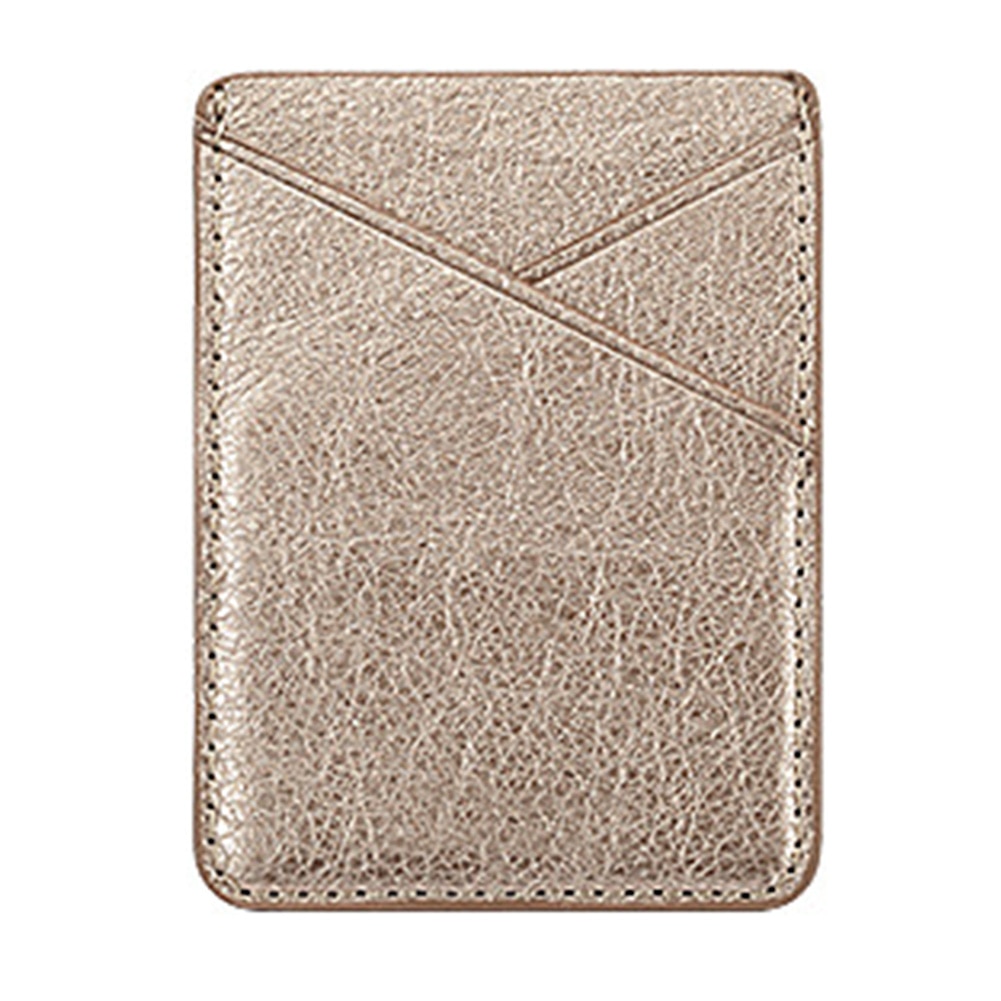 Back Solid Phone Card Holder Stick On Leather Mini Secure Double-deck Adhesive Wallet Universal Inserting Case Pocket