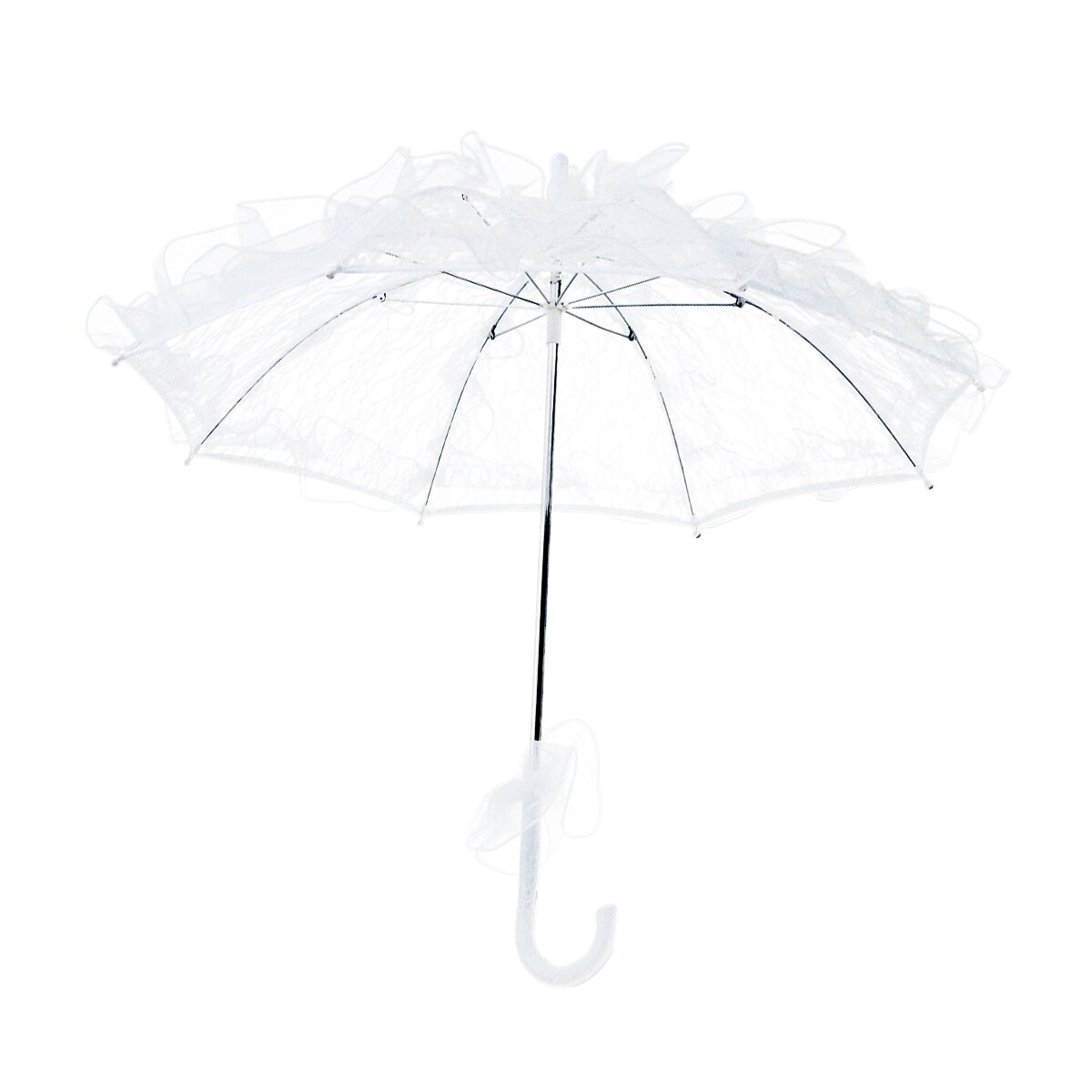 Stijlvolle Western Style Paraplu Kant Fleur Parasol Decoratie Bruiloft Bruid Paraplu: White 56 x 58