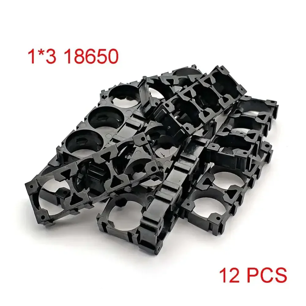 18650 célula de lítio cilíndrica bateria caso titular baterias pacote suporte plástico para diy bateria: Preto