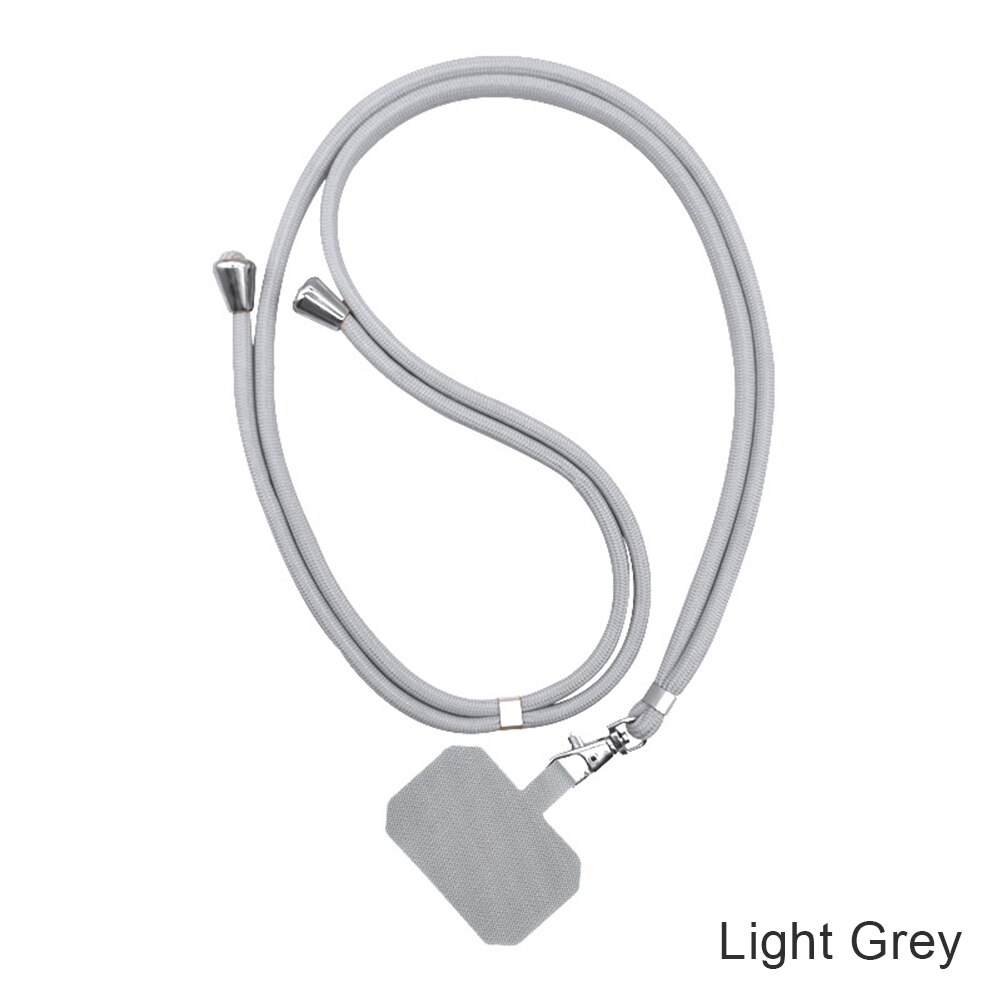 Universele Intrekbare Crossbody Patch Telefoon Lanyards 9 Kleuren Zachte Touw Mobiele Telefoon Strap Lanyard Voor Mobiele Telefoon Opknoping Koord: Light Grey