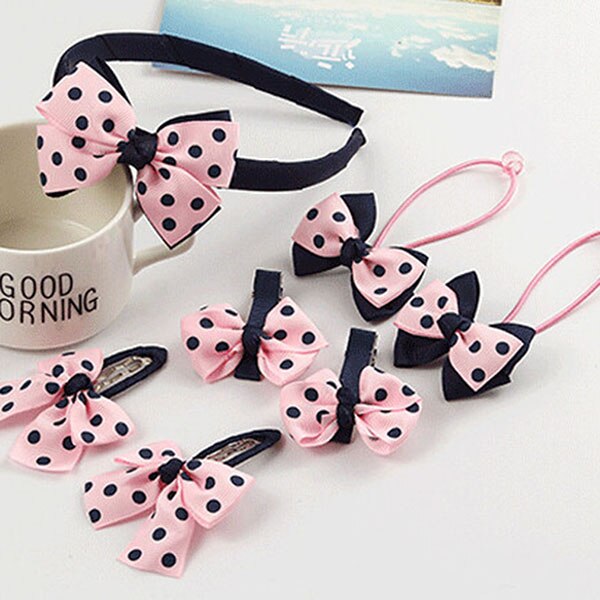 7 unids/set diadema infantil horquillas accesorios para el pelo lazo pelo diadema para niñas princesa pinzas para el pelo, tocado: 3
