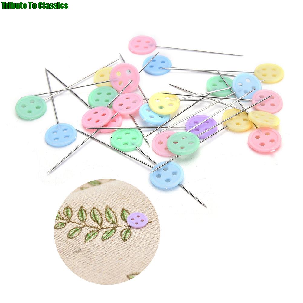 100Pcs stitching Accessories Patchwork Pins Locating Pin With Flower Bow Tie Button Shape Head Apparel Accessory Flat Pins
