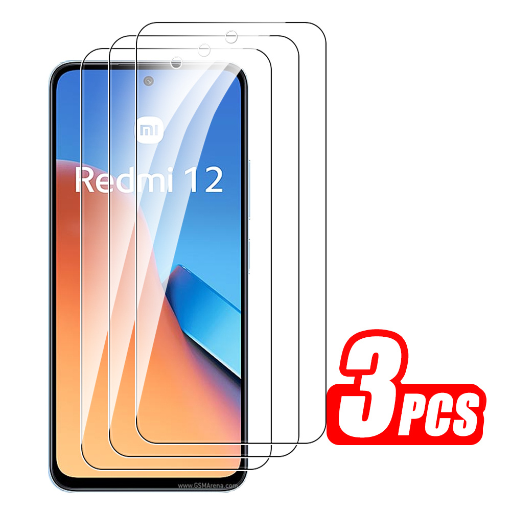 1-4Pcs Full Cover Tempered Glass For Xiaomi Redmi 12 4G Screen Protector Readmi Redmy 12 13 14 15 15C 13C Protective Armor Films: Frosted / Bundle6