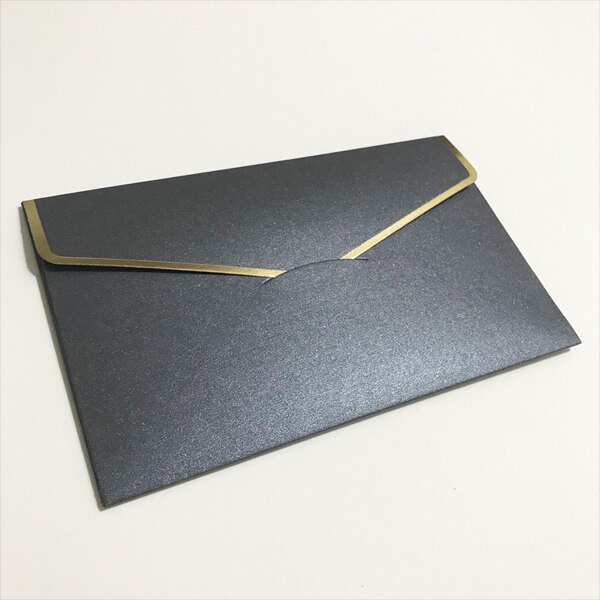 25 stuks 175 x 110mm(6.8 x 4.3 inch) parelkleurige enveloppen met gouden rand voor dikkere uitnodigingsenveloppen: Zwart