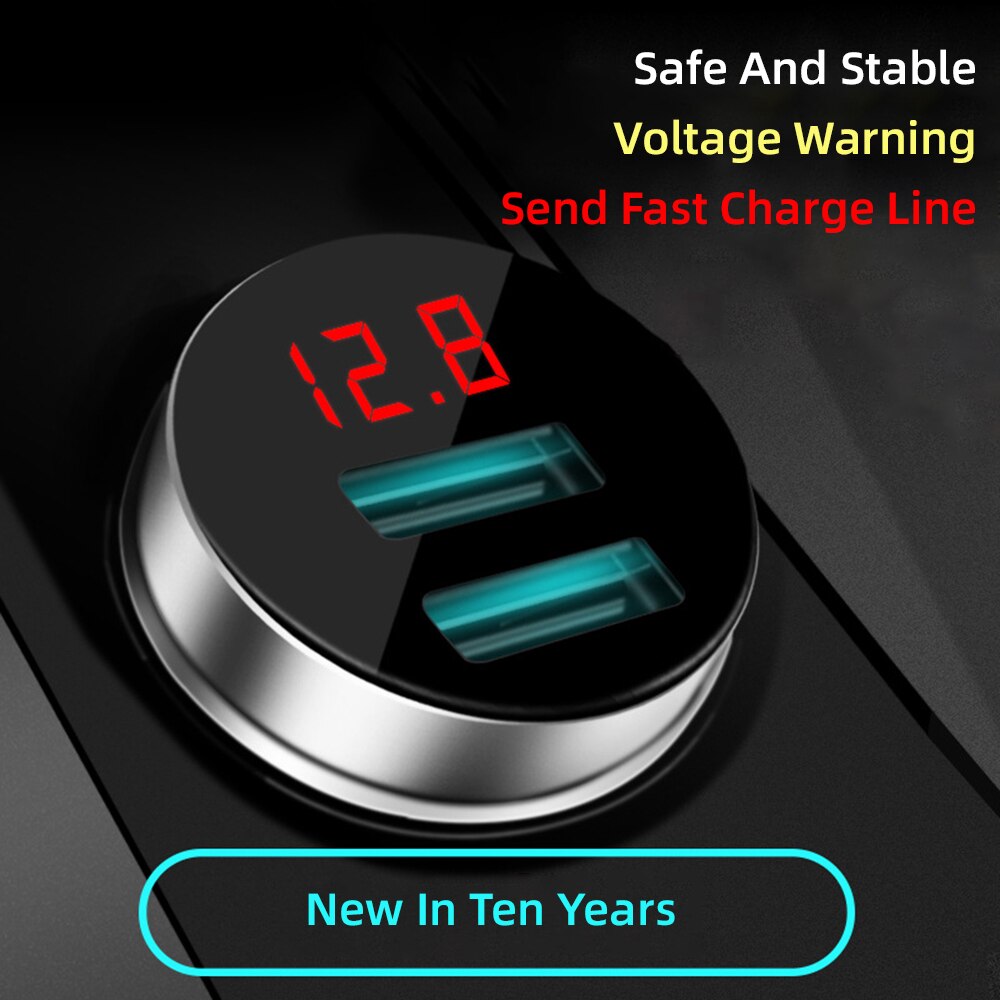 Intelligentes dual-usb-autoladegerät mit schnellladefunktion und  mp3 audioplayern für mobiltelefone, multifunktional für iphone, samsung, huawei und tablets