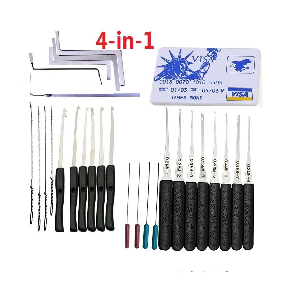 Locksmith Lock Pick Set Stainless Steel Double Row Tension Removal Hooks Lock Picks Tools Lockpick: Lavender