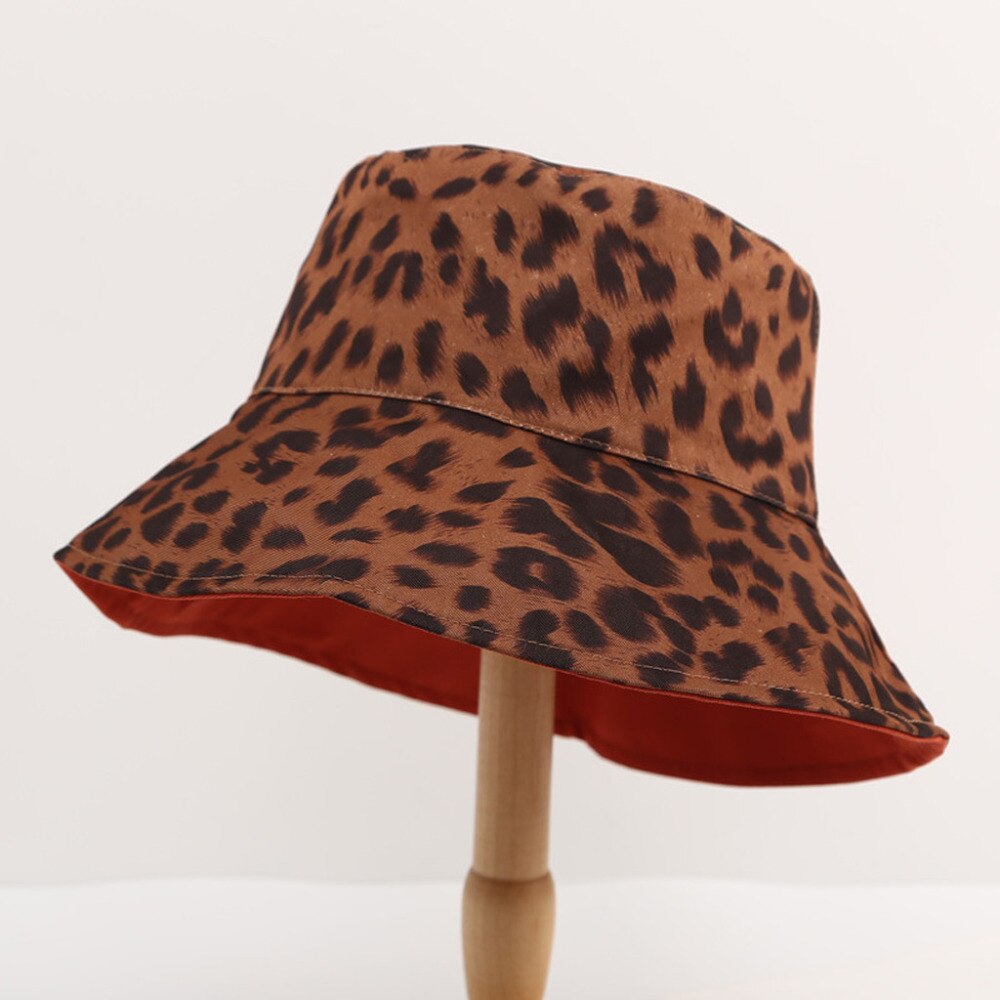 Dame kvinder afslappet leopard bredskygget floppy foldbar sommersol strandhat  #5 a 26